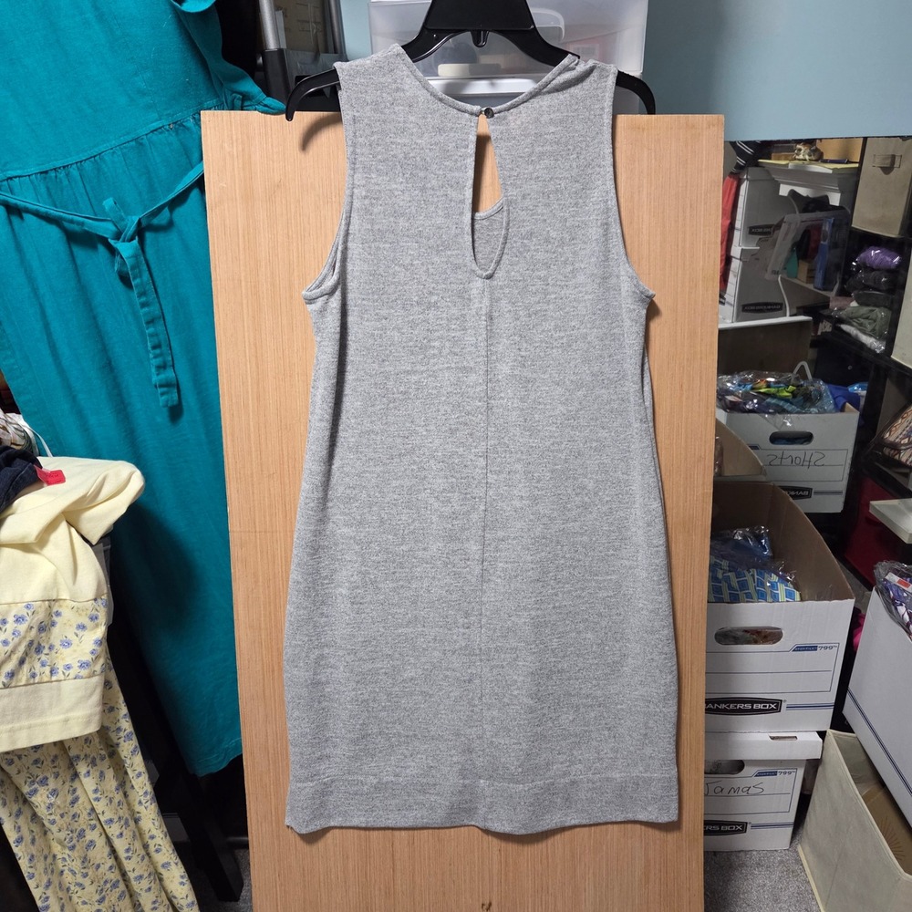 Orb Life Esta Shift Dress Sleeveless Casual Keyhole Back‎ Light Heather Gray - Picture 2 of 6